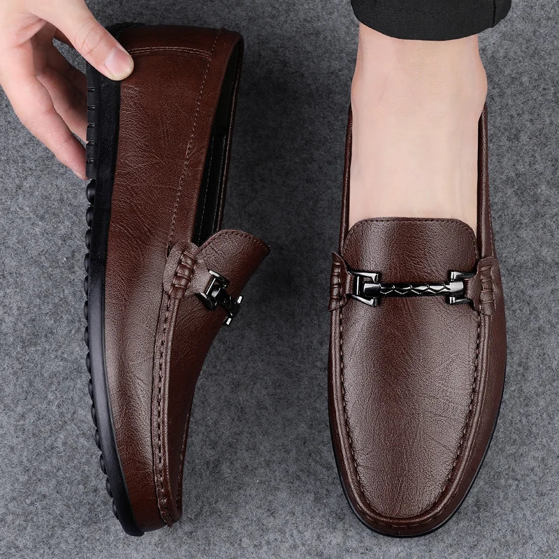 Genuine Leather Men’s Loafers Casual Shoes