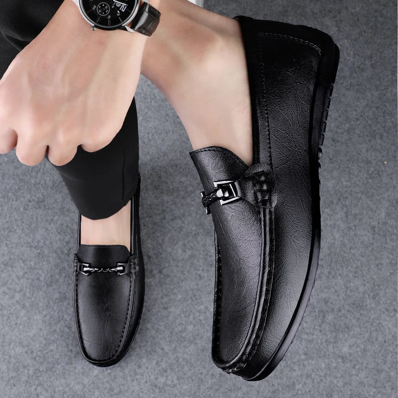 Genuine Leather Men’s Loafers Casual Shoes